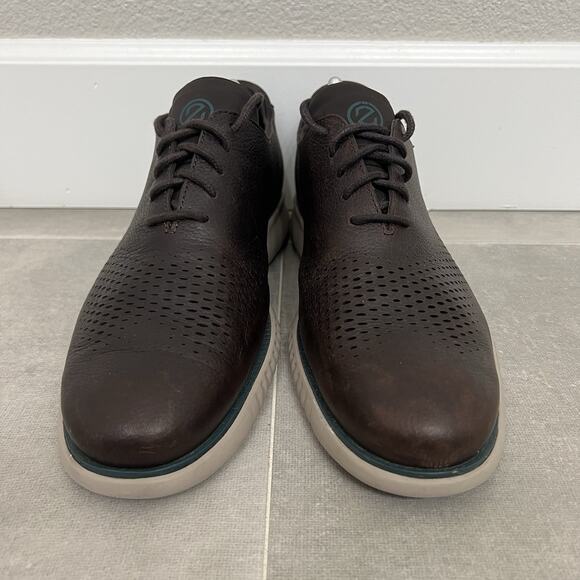 Cole Haan 2.ZERØGRAND Mens 11 Brown Lined Laser Wingtip Oxford Shoes C34499